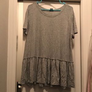 Gray peplum cotton top